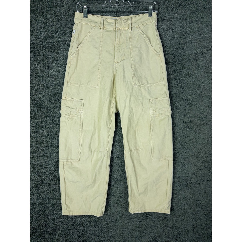 Citizens of Humanity Cargo Pants Womens 25 Cream Beige Cotton Wide Leg Streetwea